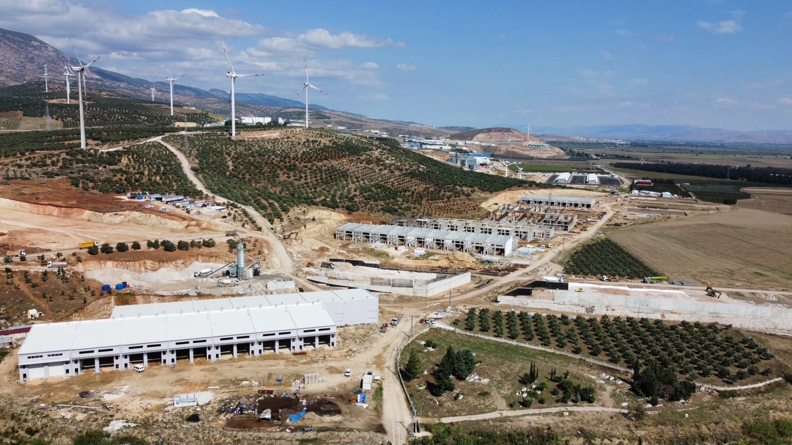 Çeken Yapı Hatay Belen Küçük Sanayi Sitesi şantiyesi genel görünüm